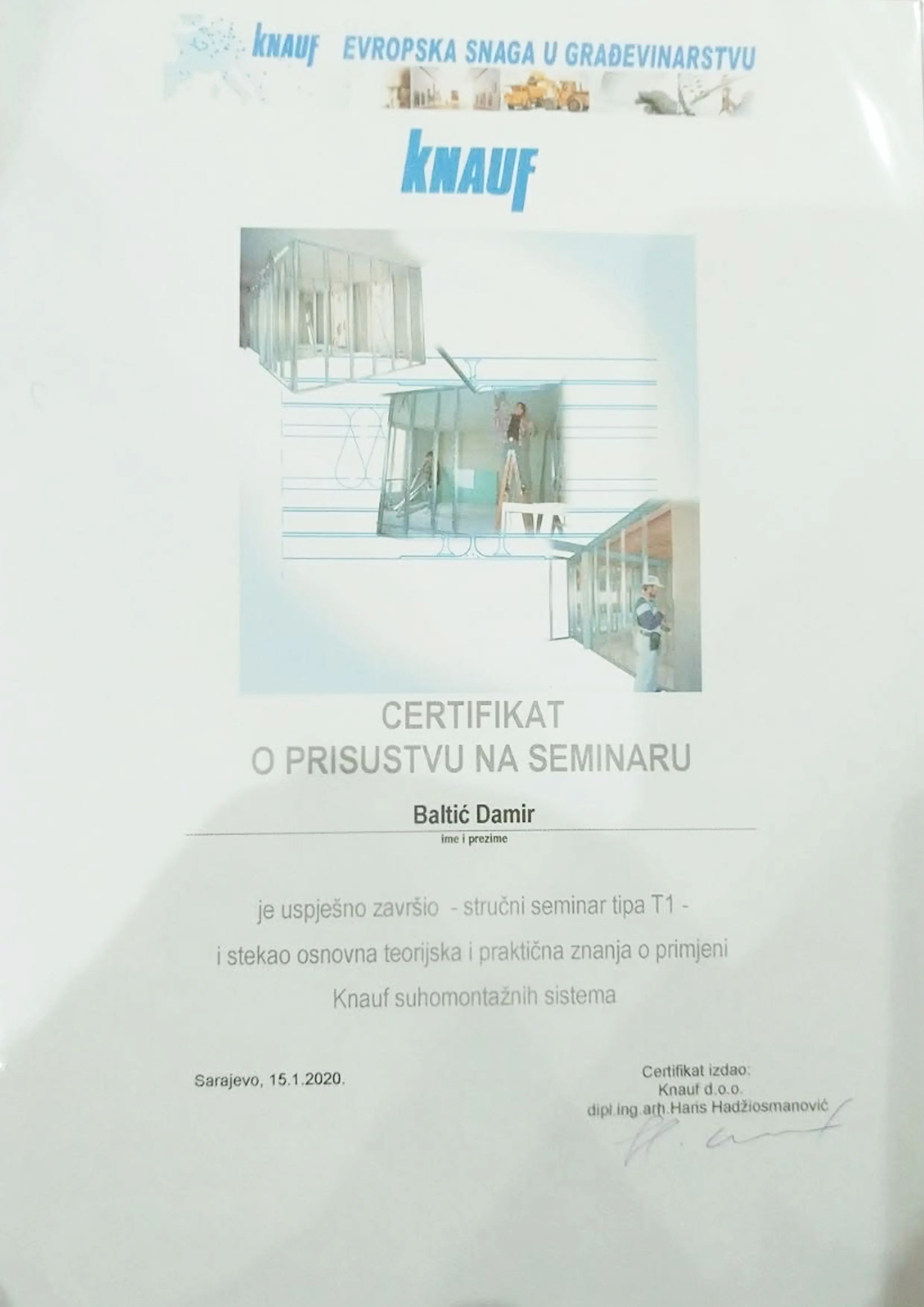 Knauf certifikat 3 – završni radovi certifikacija BiH